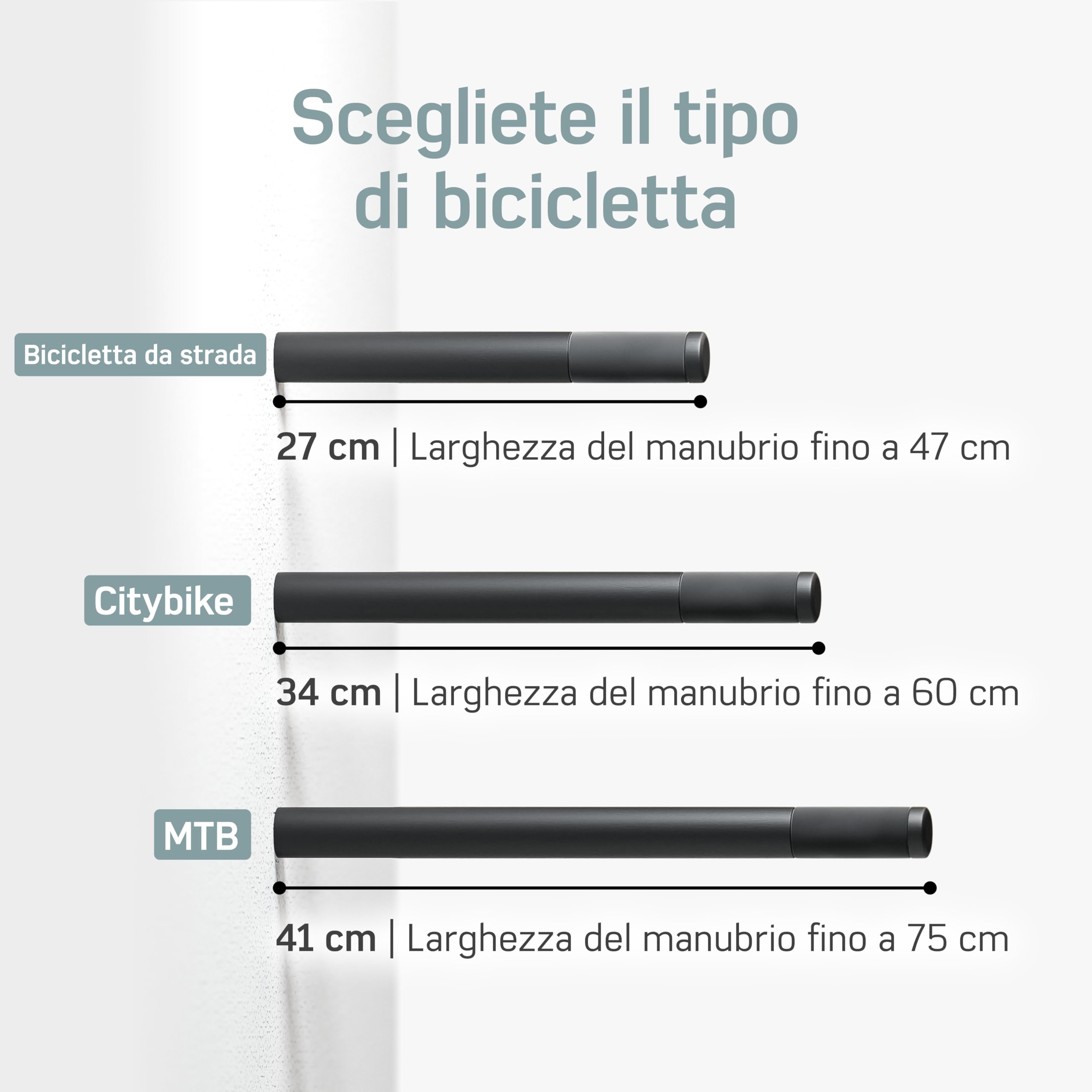 Borgen Supporto bici da parete - Portabici da parete in legno per bici da corsa - In legno di quercia - Supporti bici da MTB, bici da corsa e city bike