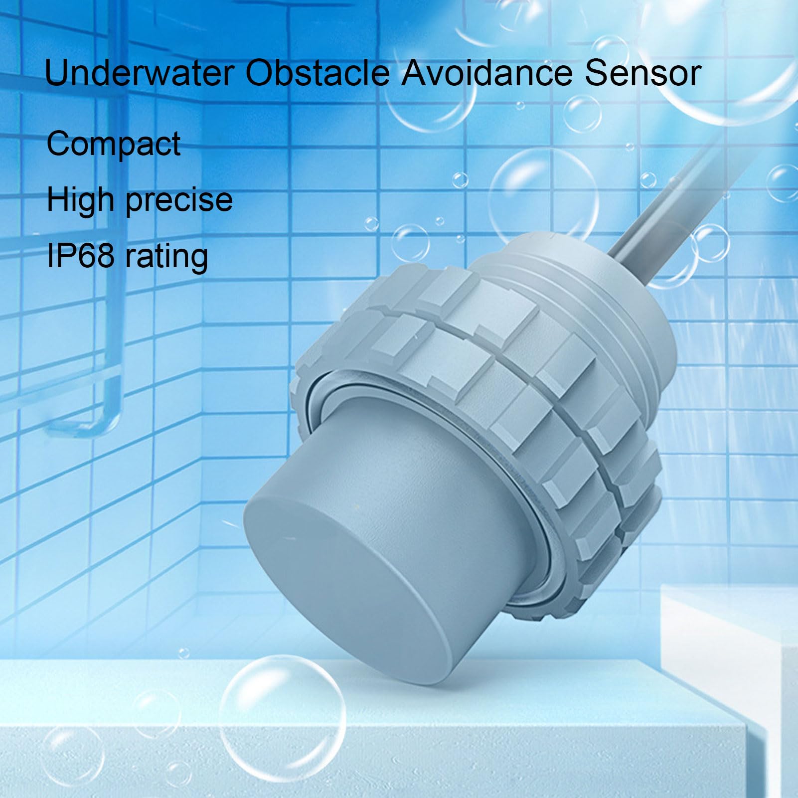 Sensore di Distanza Subacquea Ad Ultrasuoni IP68 Waterproof 485 Output - 10m ROV Evitamento Dell'ostacolo per la Pulizia della Piscina Robot (DYP-L081M4W-V2.0)