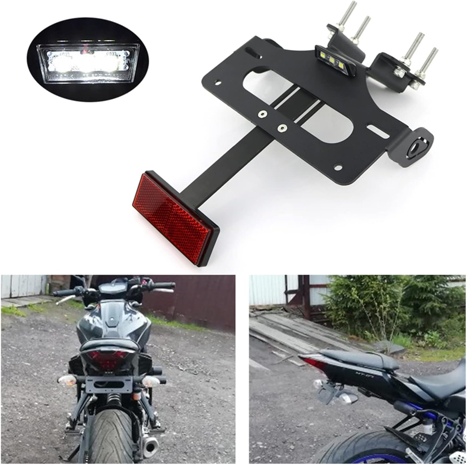 Compatible with Yamaha FZ-07 / MT- 07 2014-2020 MT07 R7 2021-2022 Number License Plate Holder Frame Rear Tail Tidy Fender Eliminator Kit