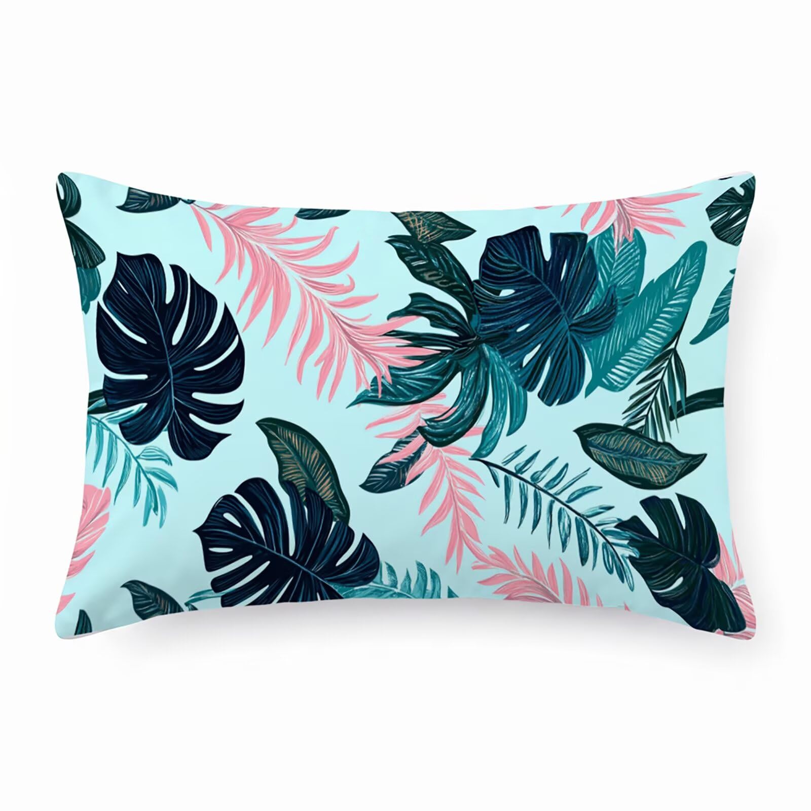 Coussin de jardin feuilles de palmier bleu 50x100 pour sublimer votre canapé d'extérieur