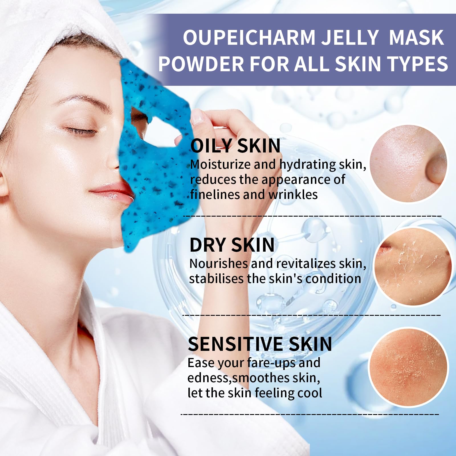 Hydro Jelly - Maschera viso idratante in gel rimovibile per la cura della pelle, professionale in gelatina per tutti i tipi di pelle, 700 ml (rosa)