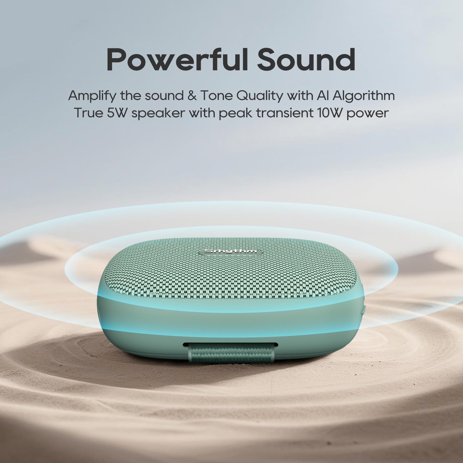 Srhythm Altavoz Inalámbrico Portátil K1 con App, 6 Modos de Ecualización Personalizables,Bluetooth 6.0,Resistencia al Agua IPX7,20Horas de Reproducción Altavoz Compacto Ideal para Deportistas