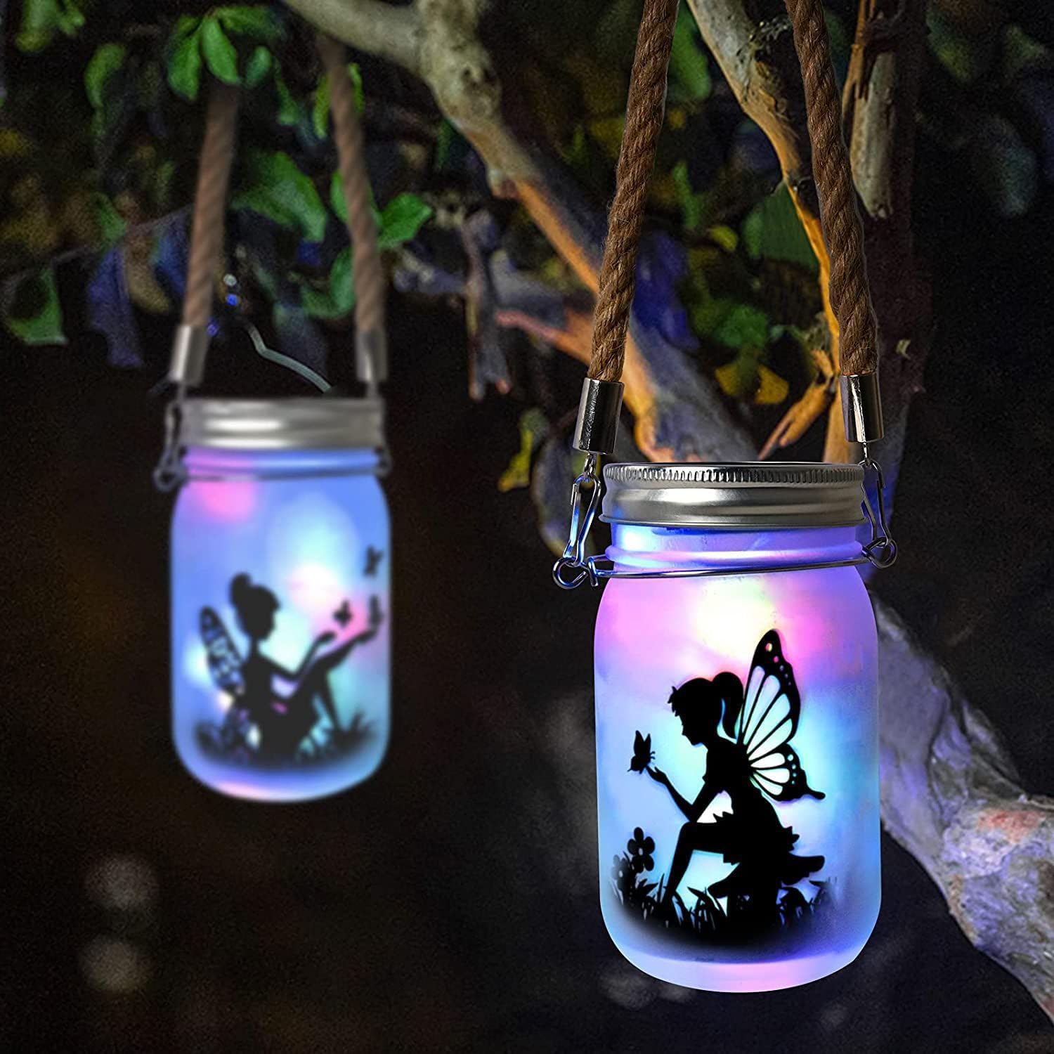Mason Barattolo Di Luci Solari, Confezione Da 8 Pezzi Con 30 Luci A LED, Lanterne Solari Per Esterni, Patio, Feste, Giardino, Matrimoni, Decorazioni Natalizie (vasetti Da Murare/manici Inclusi - 8