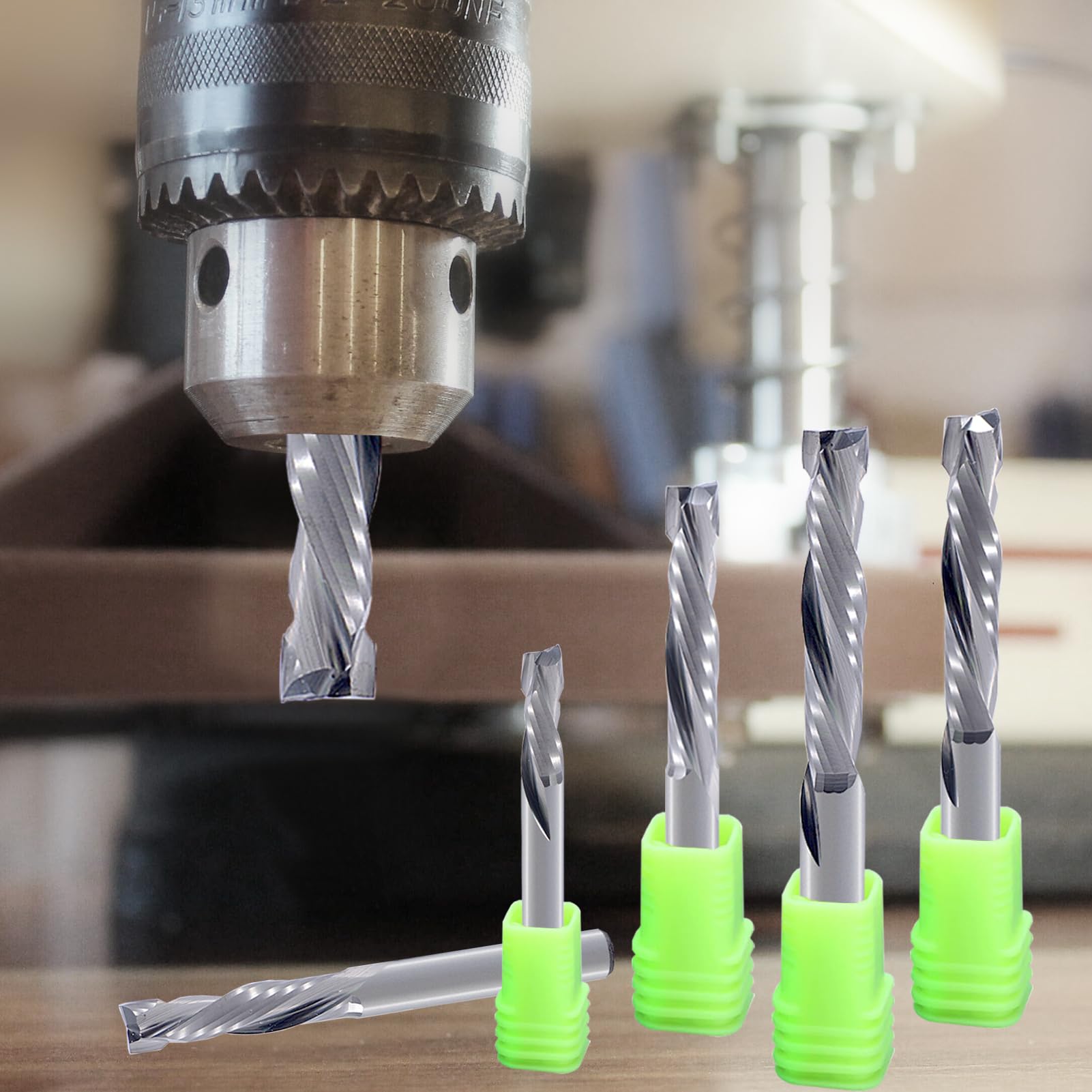 2 Flutes Up & Down Cut Bit 8mm Shank Compression Bit Lunghezza di taglio 25mm Spirale CNC Router Bits End Mill Carburo di tungsteno Fresa Cutter Set 2 Pack