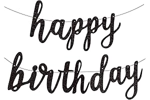 Fecedy Black Happy Birthday Alphabet Banner