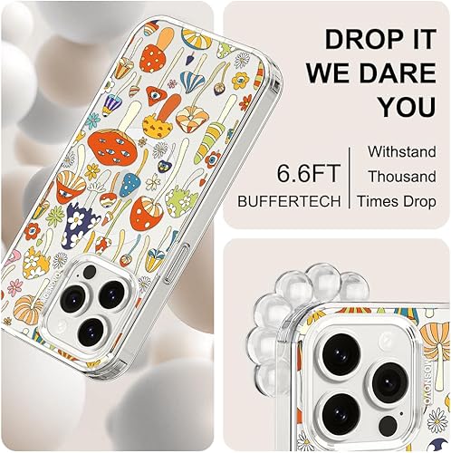 Miniatura 5 de MOSNOVO Buffertech - Funda compatible con iPhone 15 Pro Max, impacto de caída de 6.6 pies, tecnología antidesprendimiento, funda transparente de TPU
