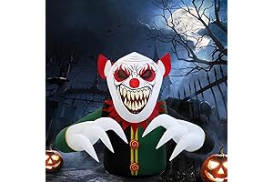 7.5ft Scary Halloween Inflatable Clown Decoration with LED Lights