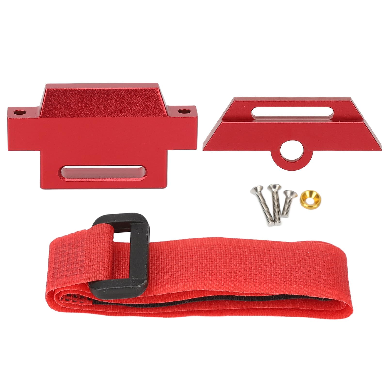 Tall Battery Holder Mount Hold Down for 1/10 Slash 2WD 5822 5822A Chassis, Aluminium Alloy RC Battery Mount Plate, Battery Holder Mount with Strap for