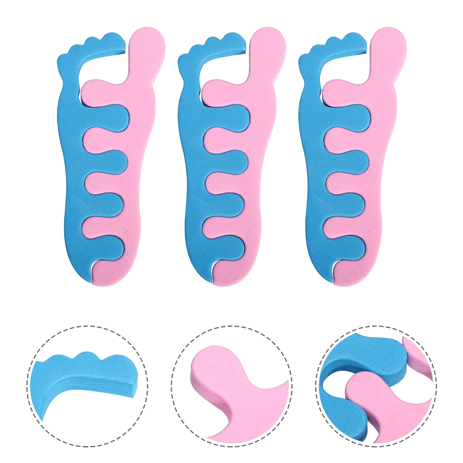 PartyKindom Toe Separator for Manicure 10 Pairs Toe Dividers Nail Art Pedicure Random Color
