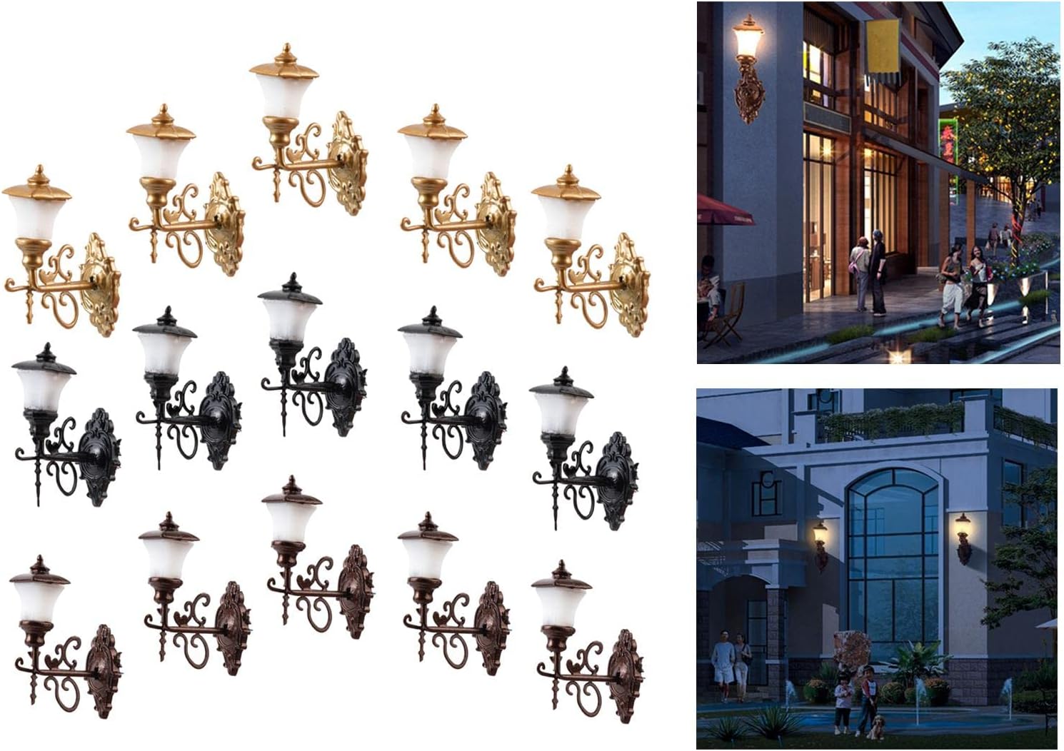 15x Model Railroad Railway Lampposts Street Wall s | LED | HO Scale 1/87 | DIY Miniatures Garden | Perfect d??cor | Gifts