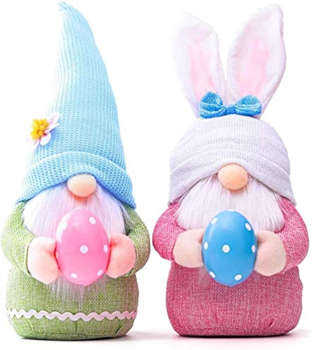 Easter Gnome Plush Elf Decorations, 2 pcs Handmade Gnome Bunny Faceless Doll Easter Ornaments, Spring Home Decor Gifts for Women Men