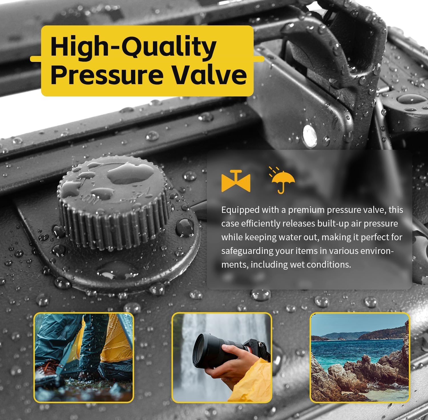 MaxWorks 51015 Waterproof Hard Case IP67 – Protective Foam Interior, Fits 8.5" x 6" x 3.9" Items – Rugged Storage for Camera, Tools, Valuables – 9.1" x 7.6" x 4.4" Exterior, Black - Image 3