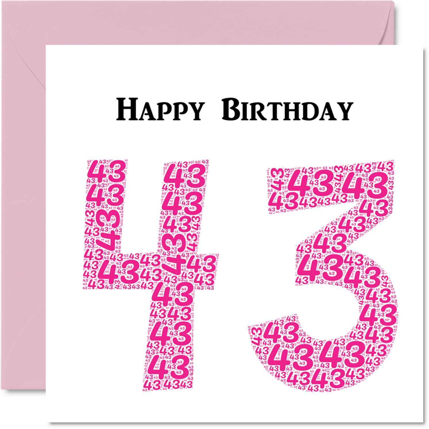 Fun 43rd Birthday Cards for Woman - Shapecloud - Happy Birthday Card for Dad Mum Brother Sister Grandad Nanny Grandma Uncle Auntie, 145mm Greeting Cards, Fun Card