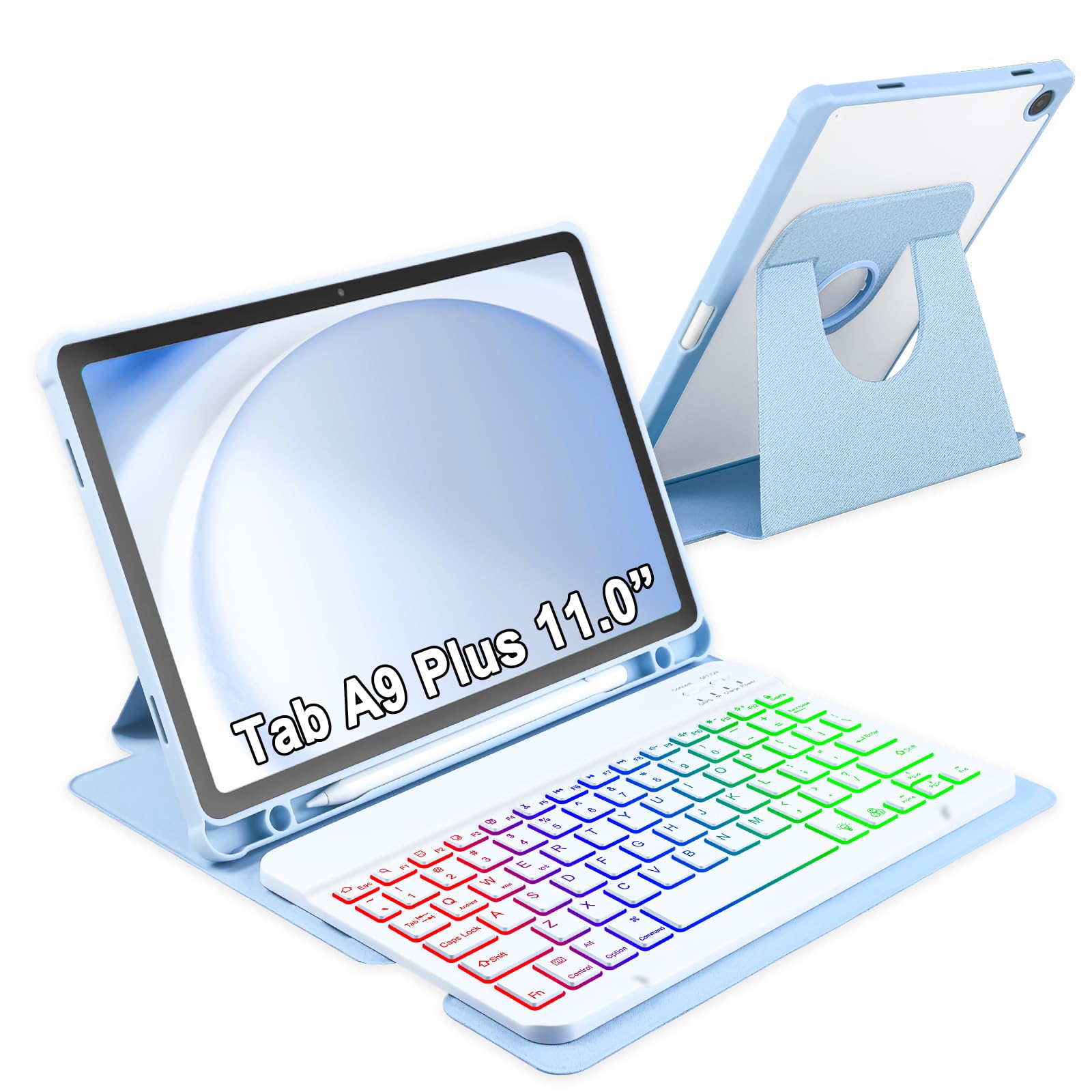 MePadKey Capa com teclado para Samsung Galaxy Tab A9 Plus 27.9 cm