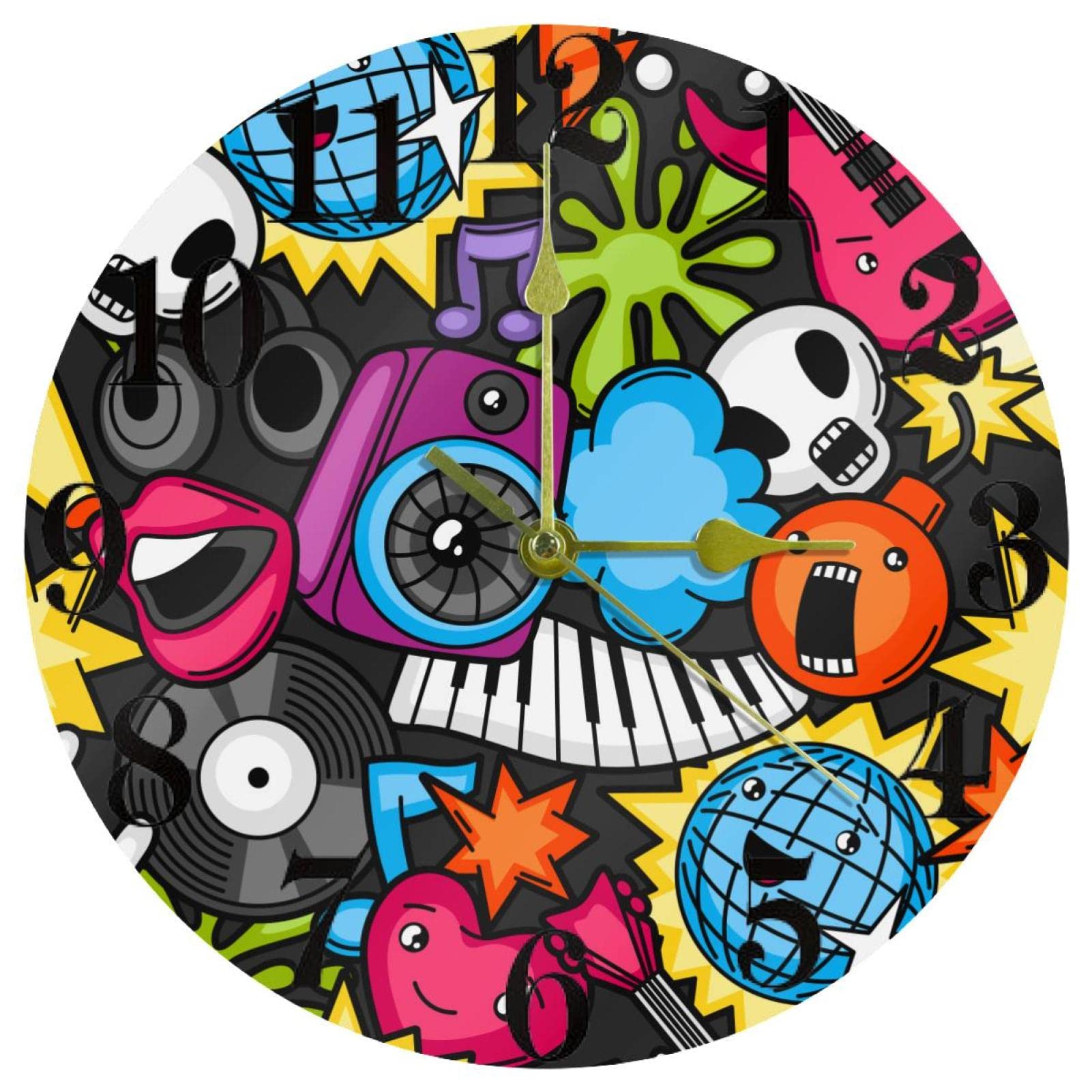 Horloge murale à quartz silencieuse et musicale avec mécanisme précis à piles