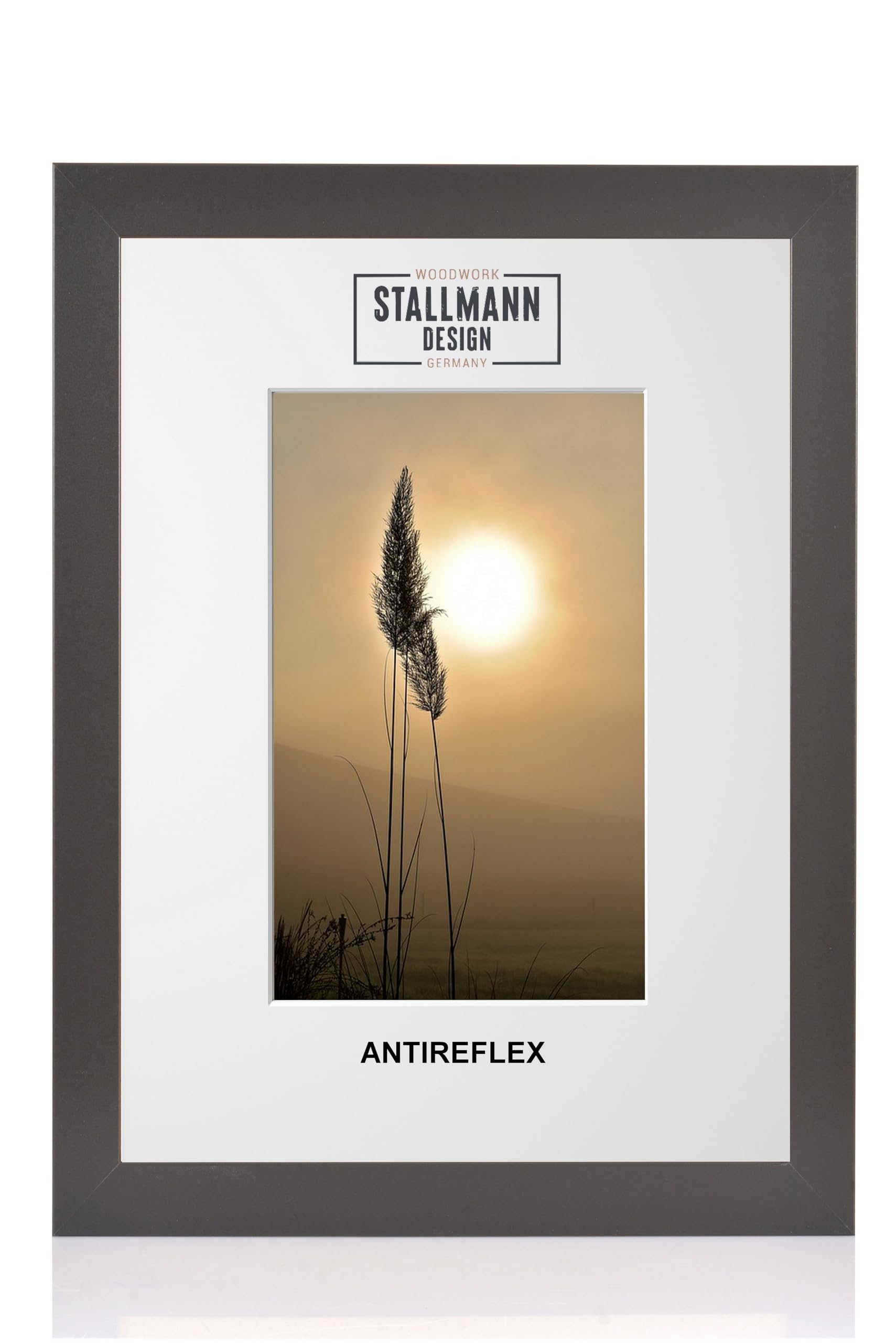 Cadre avec passe-partout et verre anti-reflets 70 x 100 cm (image 50 x 70) - Couleur : noir - Baguette de cadre de 40 mm d'épaisseur