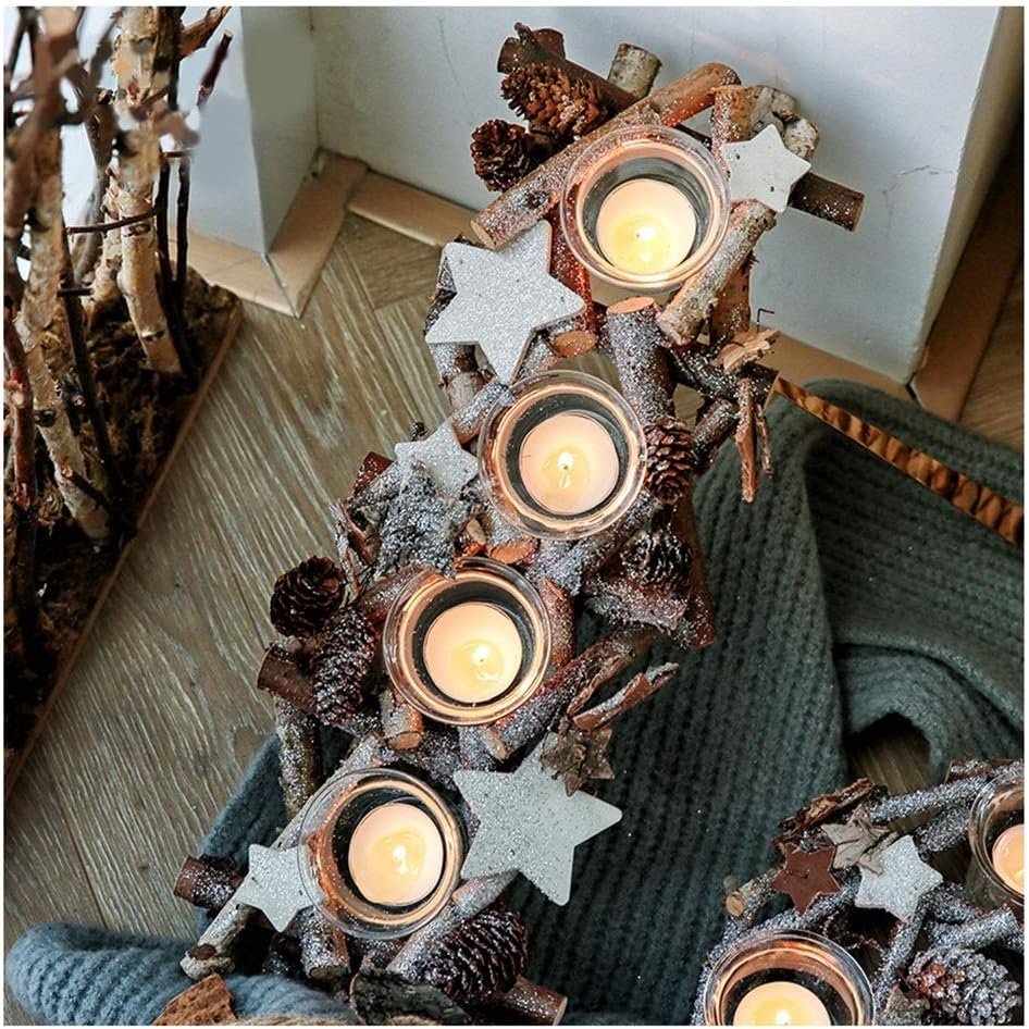 Candlestick, Christmas Decoration European Style Retro (Color : B, Size : 40×15×8cm)