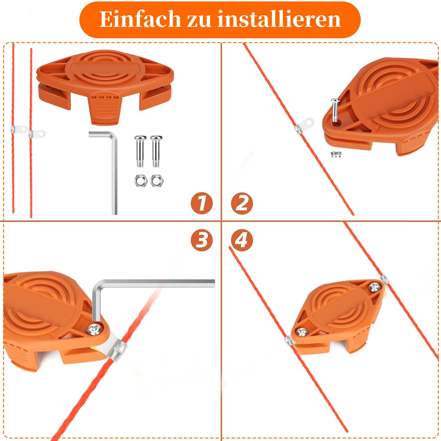 WA0004 WA0010 Schlagmesser Sense Trimmer passend für Worx 20V Akku Rasentrimmer WG169E WG154E WG157E WG163E WG122 WG150 WG151 WG152,14x Ersatzmesser mit 8x Extrastarker Faden (30 Stück)