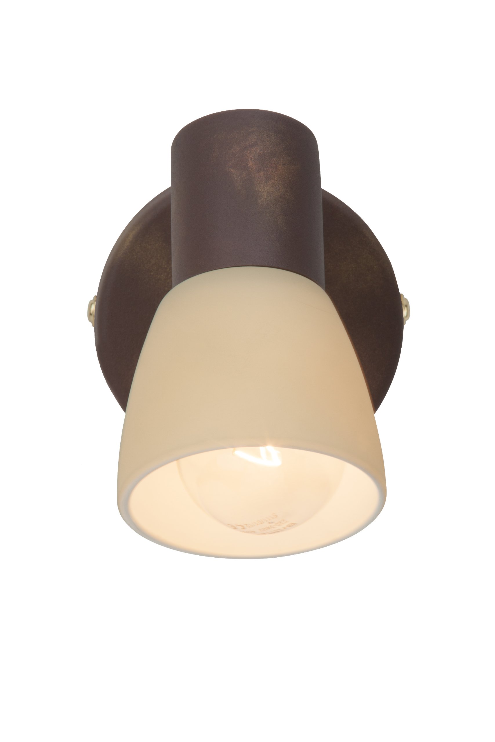 Brilliant AG Luca 35810/56 - Aplique de pared, 1 bombilla E14 max.40 W, de metal y cristal, color: Cobre antiguo y champán