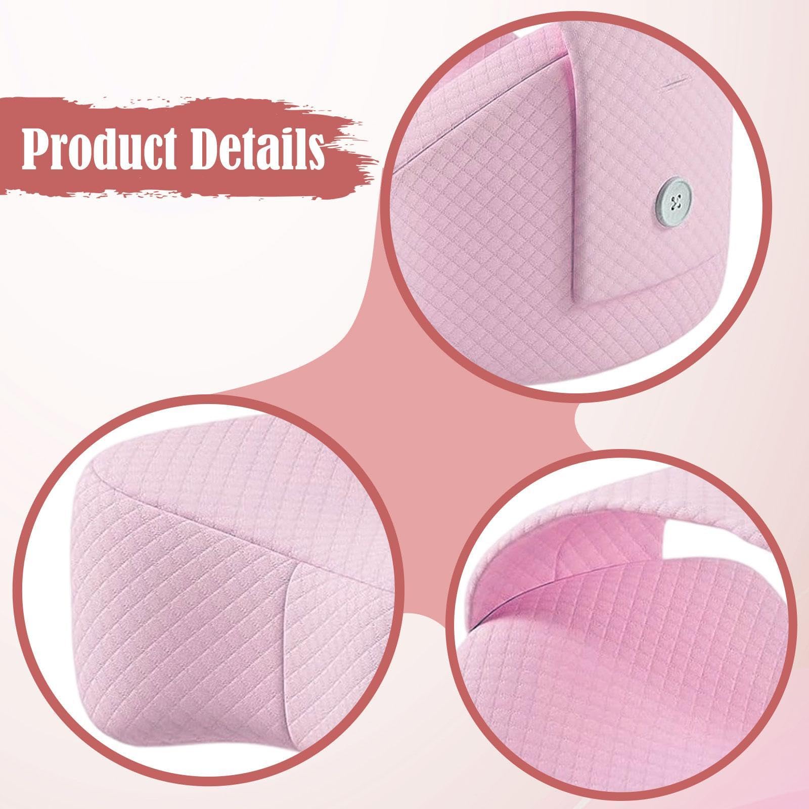Almohada de Apoyo para Las Rodillas, Almohada para Las Piernas, Funda Cómoda, Extraíble Y Lavable, Cojín Suave Entre Las Piernas, Cojín para La Espald, Rosa, Individual