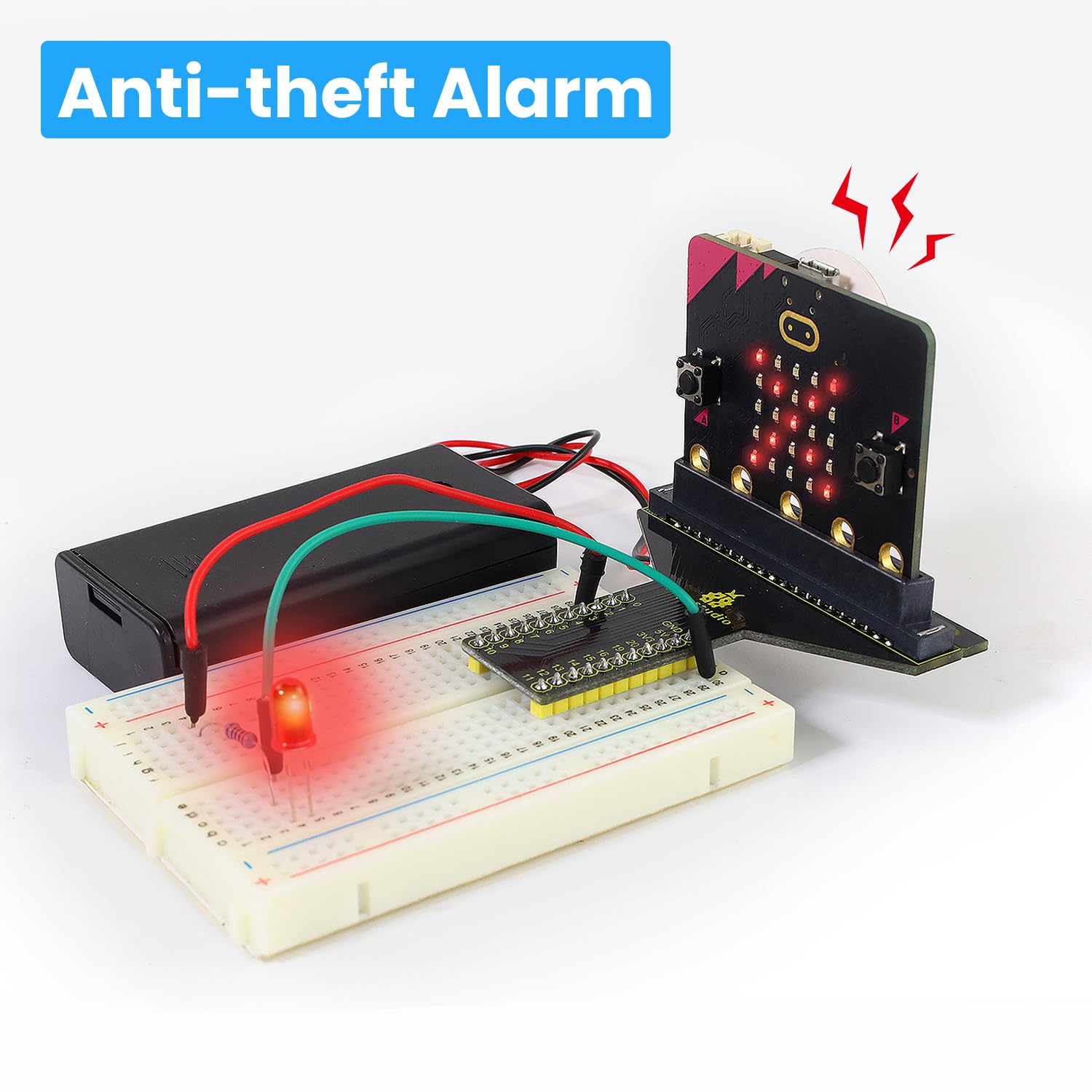Zestaw startowy KEYESTUDIO BBC Microbit z modułami czujników i mikrobitem V2 (w zestawie) wraz z klockami MakeBlocks i kodem w języku Python, przykładowe projekty oraz samouczek online