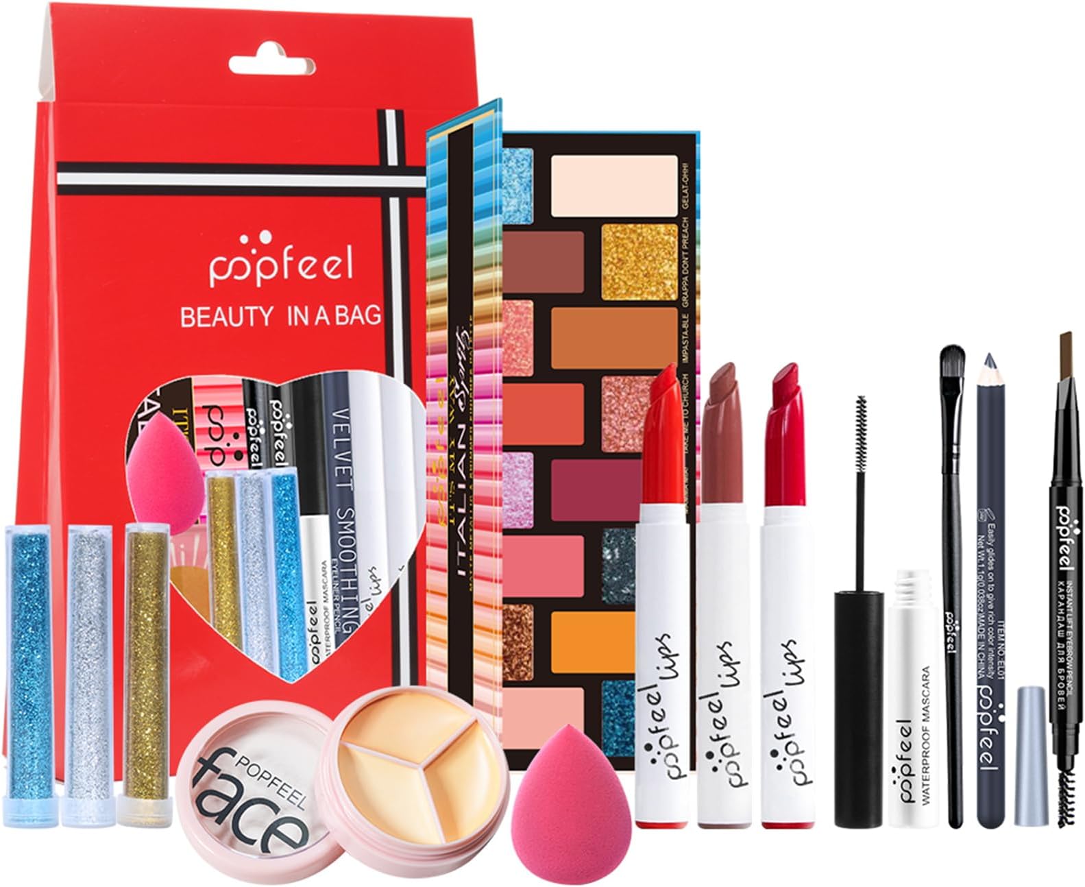 Joyeee Makeup Gift Set, 13 Pcs Full Kit Come with Eyeshadow Lipstick Lipgloss Concealer etc, for Face Eyes Lip, Complete Starter Bundle for Women and Girls, Portable Beauty Set with Storage Bag#4