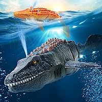 Vista 14 de Mosasaurus - Juguetes de dinosaurio mejorados, juguete de agua con control remoto, juguetes de piscina para niños de 4 a 8 años, dinosaurio RC