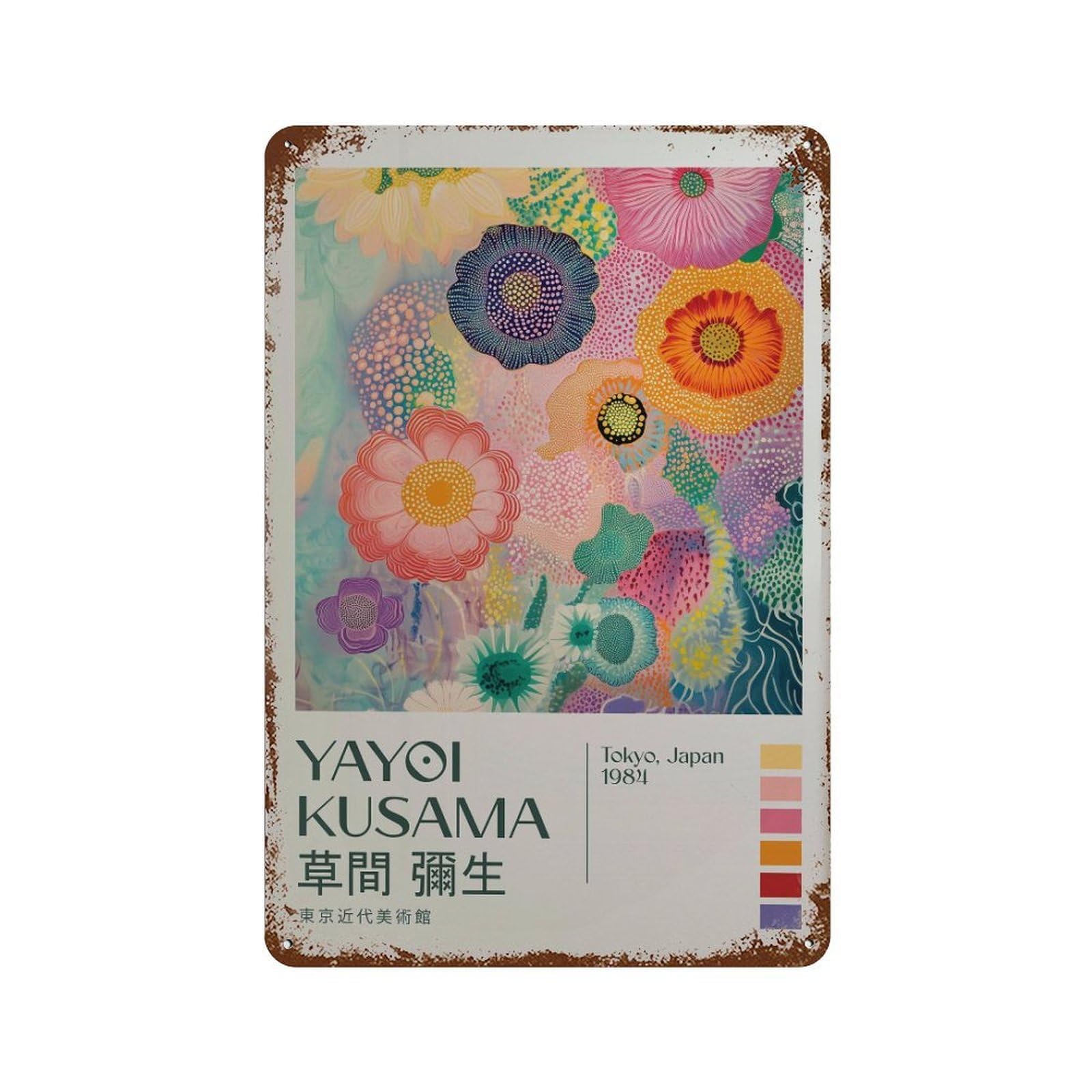 xiaoxiaoshen Yayoi Kusama Modern Japandi Maximalist Livingroom. Exhibition Wall Decor Art Metal Tin Poster Modern Home Decor Art Home Bar Shop Decorations Vintage Sign 30x20cm