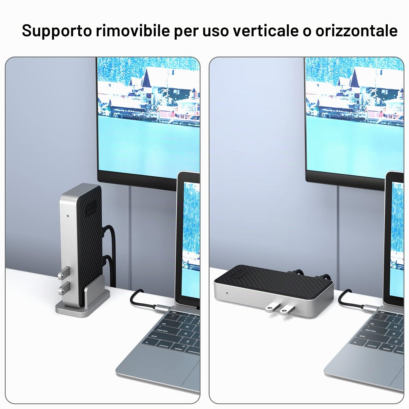 BENFEI USB 3.0 Docking Station universale doppio monitor HDMI VGA compatibile con Mac Windows, ingresso USB 3.0 o USB-C, (doppio display: HDMI e VGA, Gigabit Ethernet e 4 porte USB)