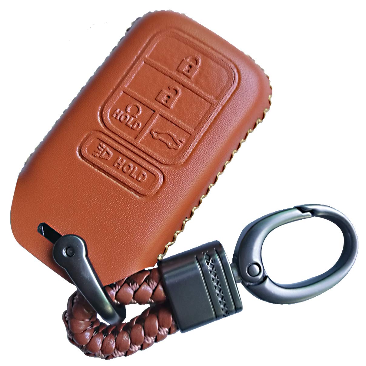 Brown Hand Sew Leather Keyless Entry 
