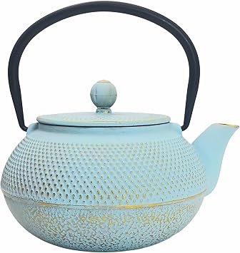 30.4oz Small Cast Iron Teapot, Tea Kettle for Stovetop Safe Coated with Enameled Interior, Japanese Tetsubin, Tea Pot with Stainless Steel Infuser for Loose Tea900ml
