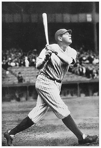 LVTFCO Póster de Babe Ruth para niños, para dormitorio, béisbol, deportes, citas, papel firmado, arte de pared, estilo sin marco, 12 x 18 pulgadas