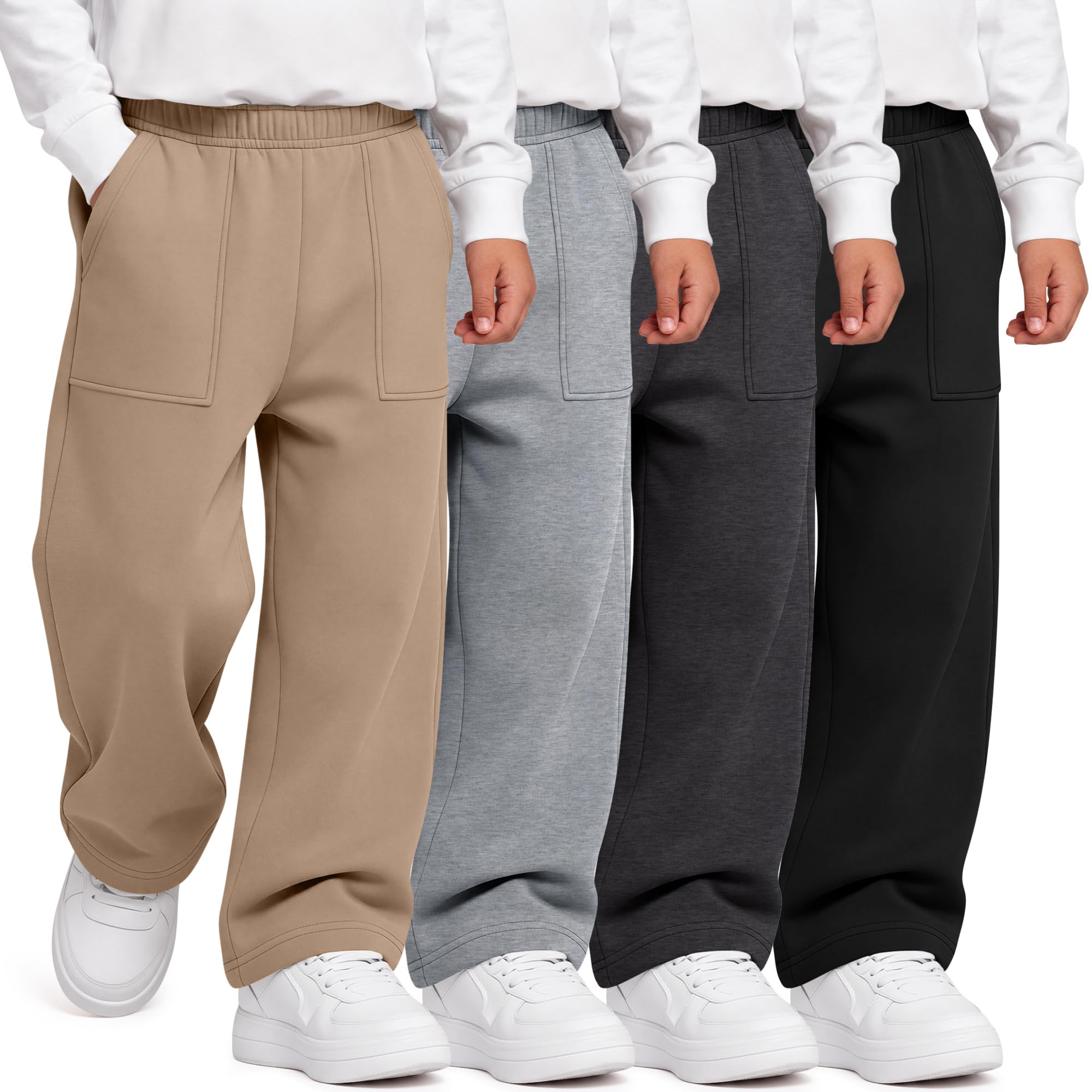 4 Pack Toddler Boys Wide Leg Baggy Sweatpants