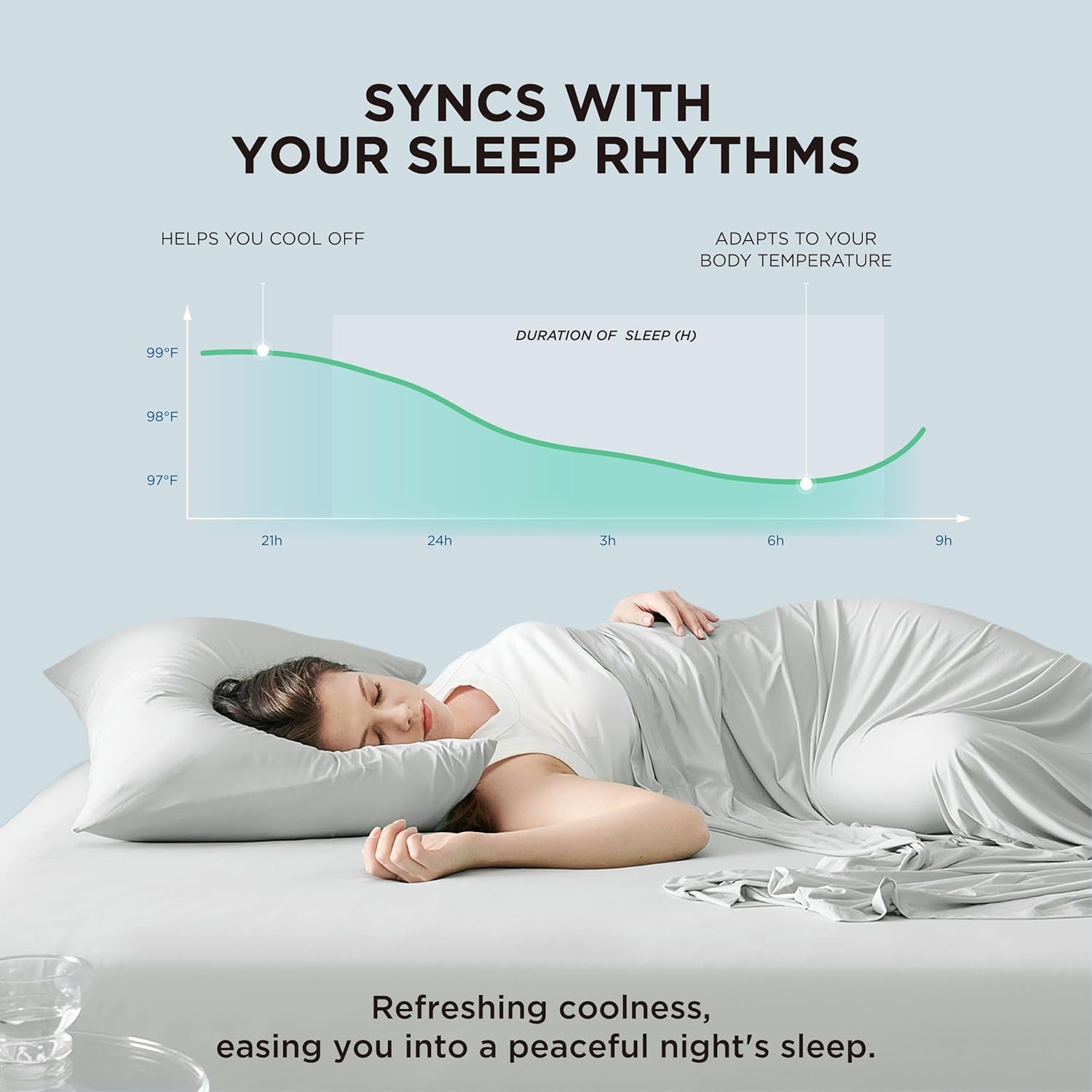 Bedsure Cooling Sheets King Size, Cooling Bed Sheets for Hot Sleepers, Chill Cool Sheet, Deep Pocket Up to 18 Inches, Soft & Breathable King Size Sheets Set, 4 Pieces, Grey - Image 2