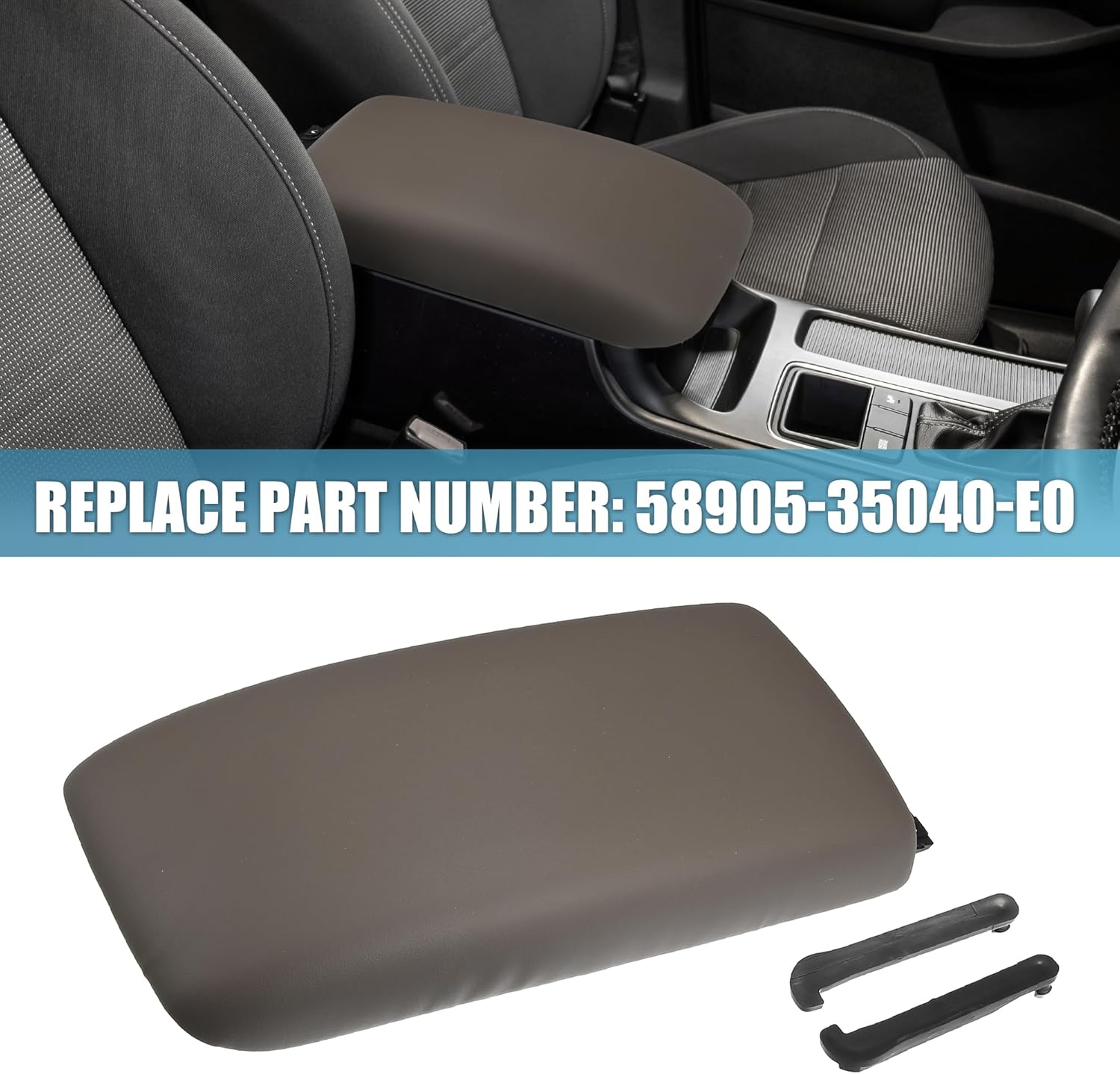 X AUTOHAUX Center Console Lid Latch Armrest Lid for Toyota Tacoma 1995-2000 for Toyota 4Runner 1996-1998 58905-35040-E0 Brown