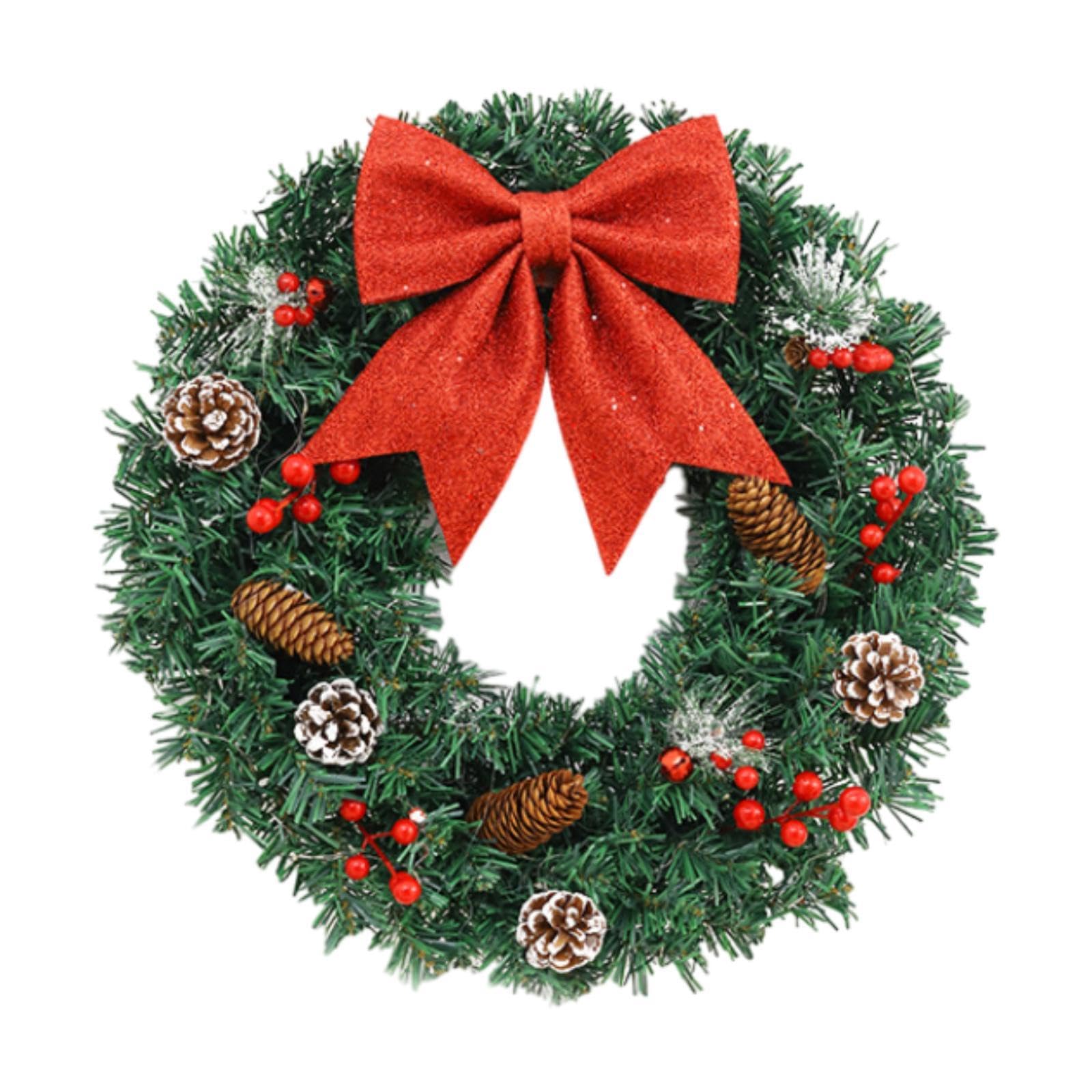 Couronne de Noël hivernale de 60cm aux finitions soignées pour sublimer votre décoration de fête