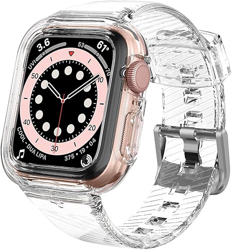 Spigen Liquid Crystal Pro - Correa transparente diseñada para Apple Watch con funda Series SE26SE54 (1.57 pulgadas), transparente