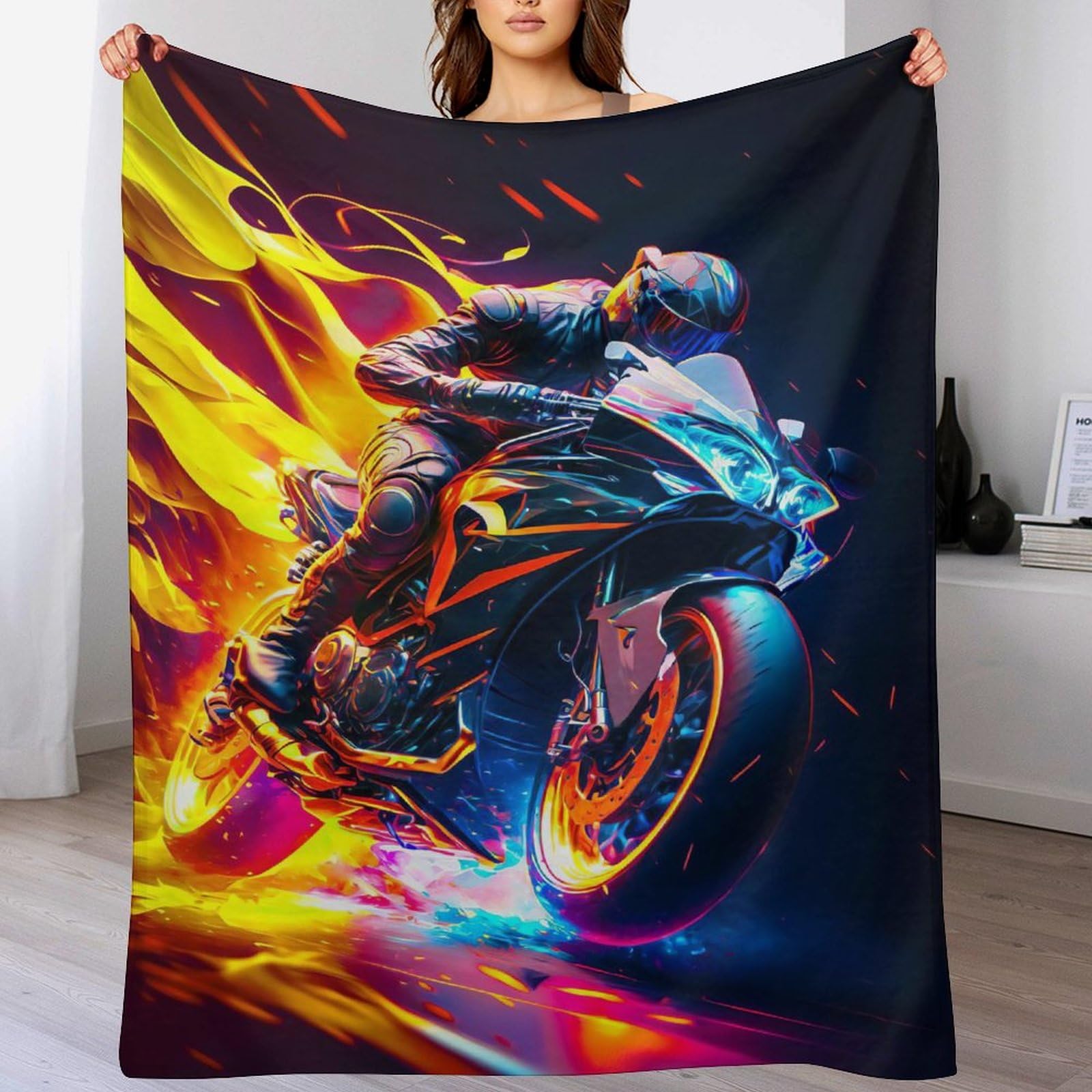 Couverture lourde moto hypoallergénique en flannel douce 130x150cm