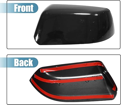 Miniatura 6 de uxcell 1 par de cubiertas de medio espejo superior izquierdo derecho negro brillante para Chevrolet Suburban 2015-2020 para Chevrolet Tahoe