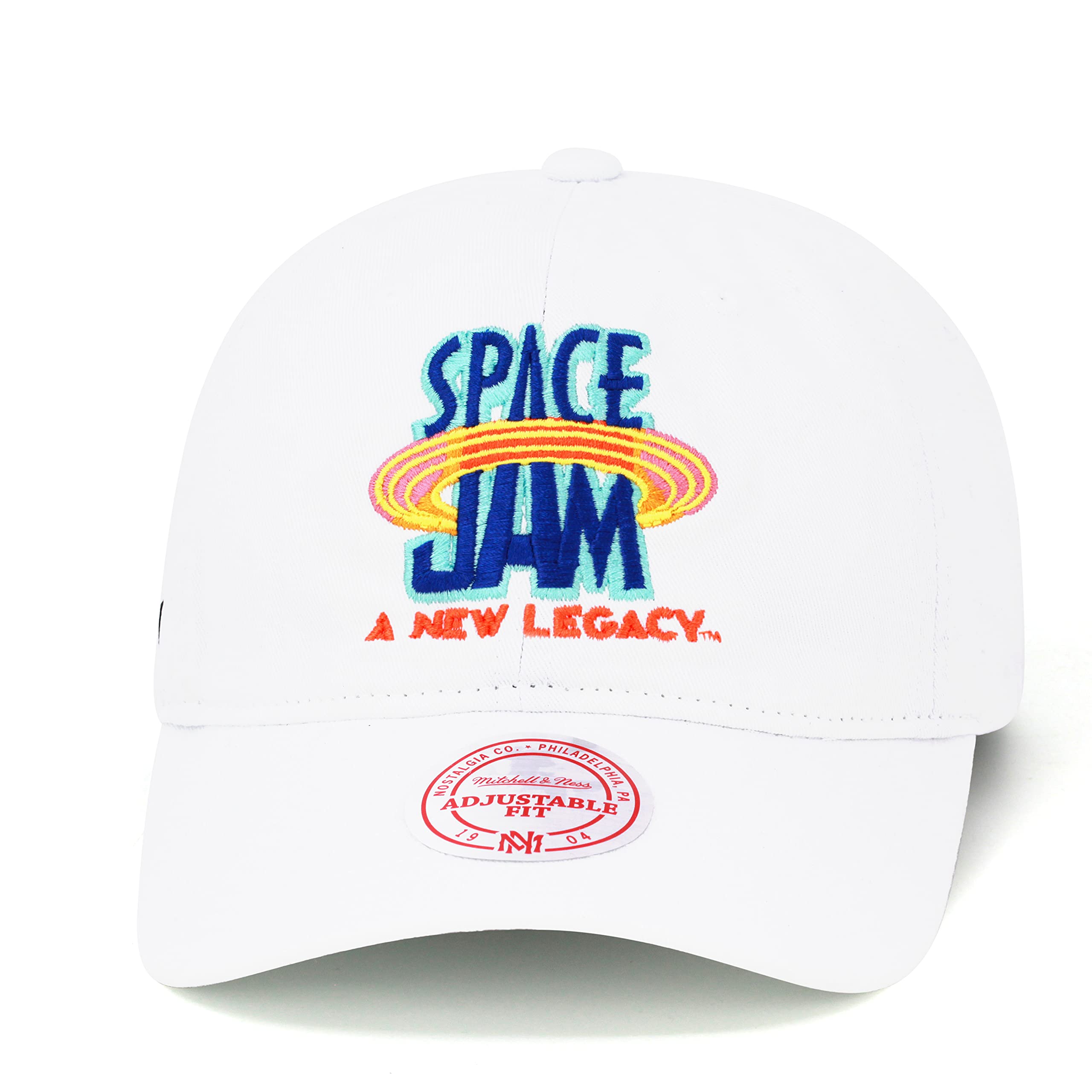 Mitchell & NessX Space Jam 2 Dad Hat Cap, White, Royal, One Size