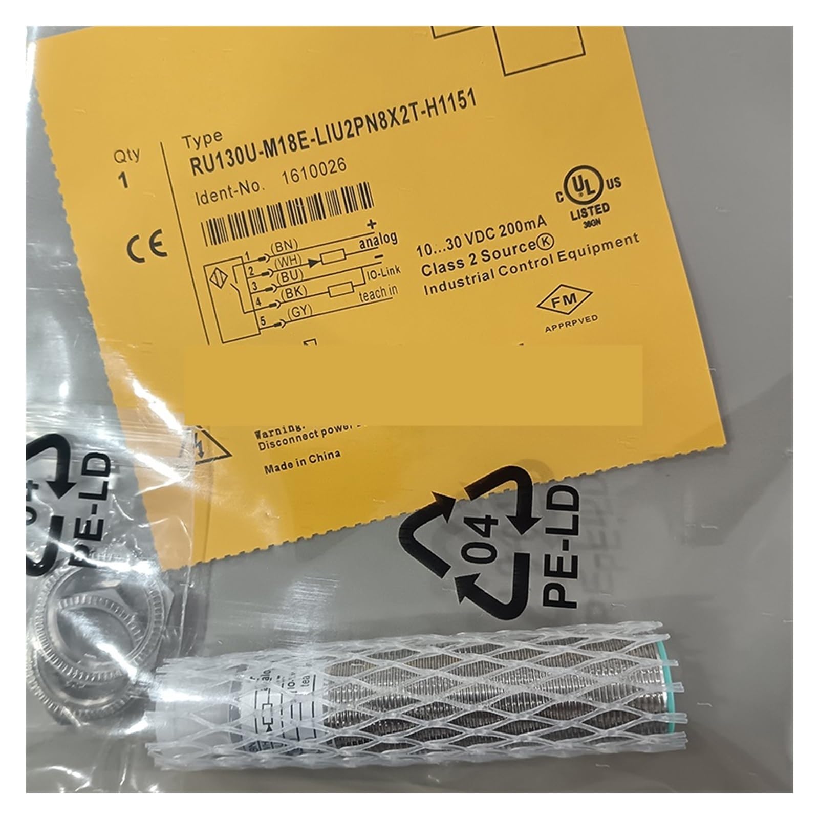 Capteur RU130U-M30E-LIU2PN8X2T-H1151 ultrasonique IO-Link précis