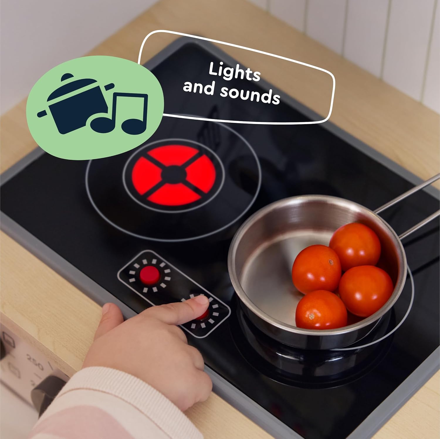 Play Kitchen for Kids, Wooden Toddler Kitchen Set with Working Sink & Faucet, Stove, Oven, Refrigerator, Washing Machine & Accessories, Pretend Play Toy Ages 3+