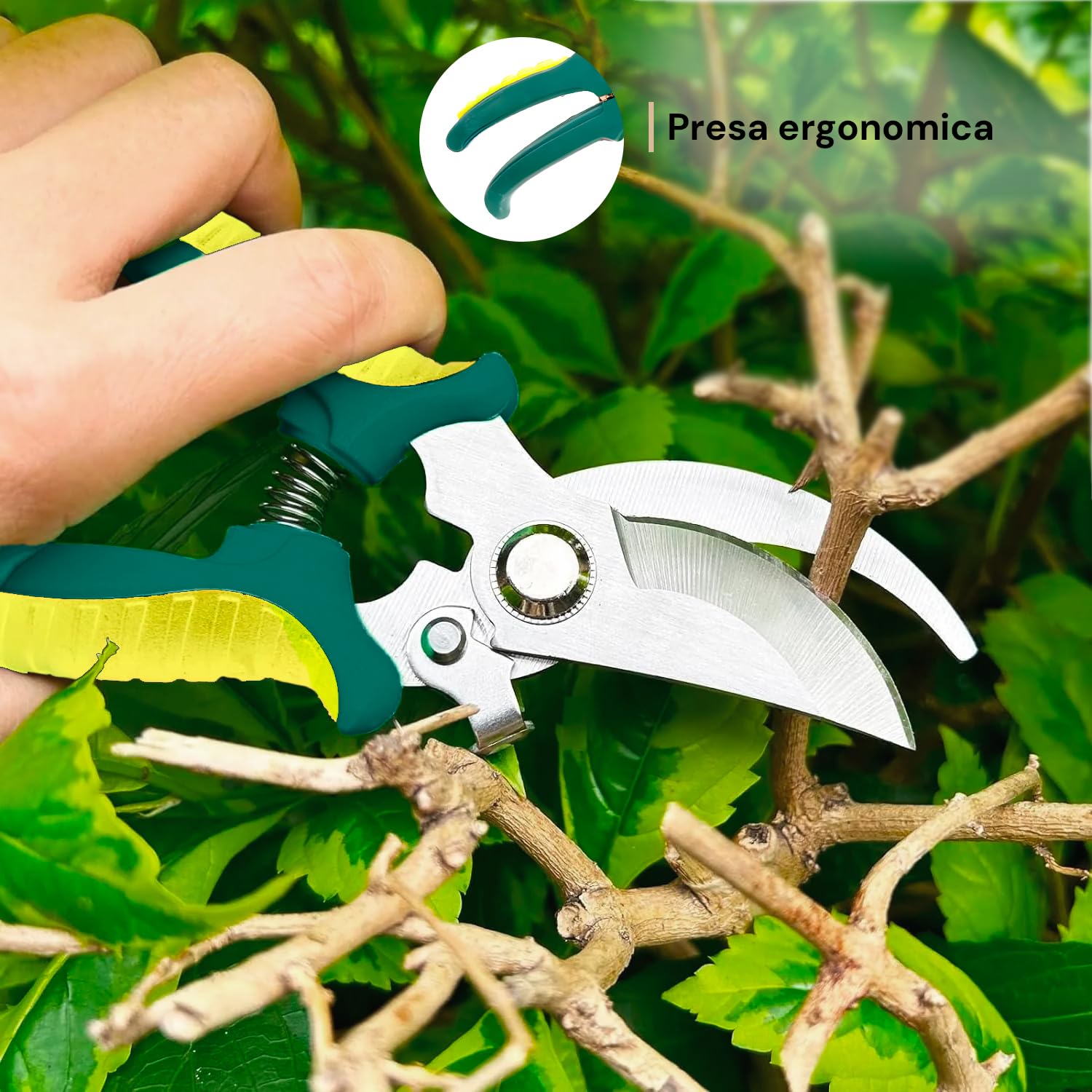 Avilia Set da Giardinaggio Ergonomico con Cesto in Vimini - Kit Completo di Attrezzi per Donna e Uomo, Accessori e Utensili Giardinaggio 35x22x29cm, Idea Regalo Perfetta