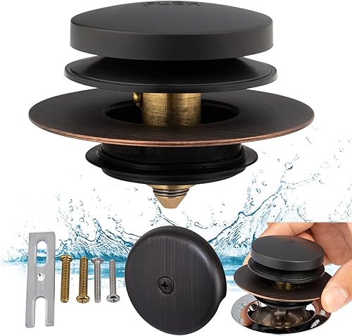 Miniatura 12 de Kit de conversión de drenaje de bañera universal Artiwell en cromo - Reemplazo de drenaje de bañera de fácil instalación con placa frontal