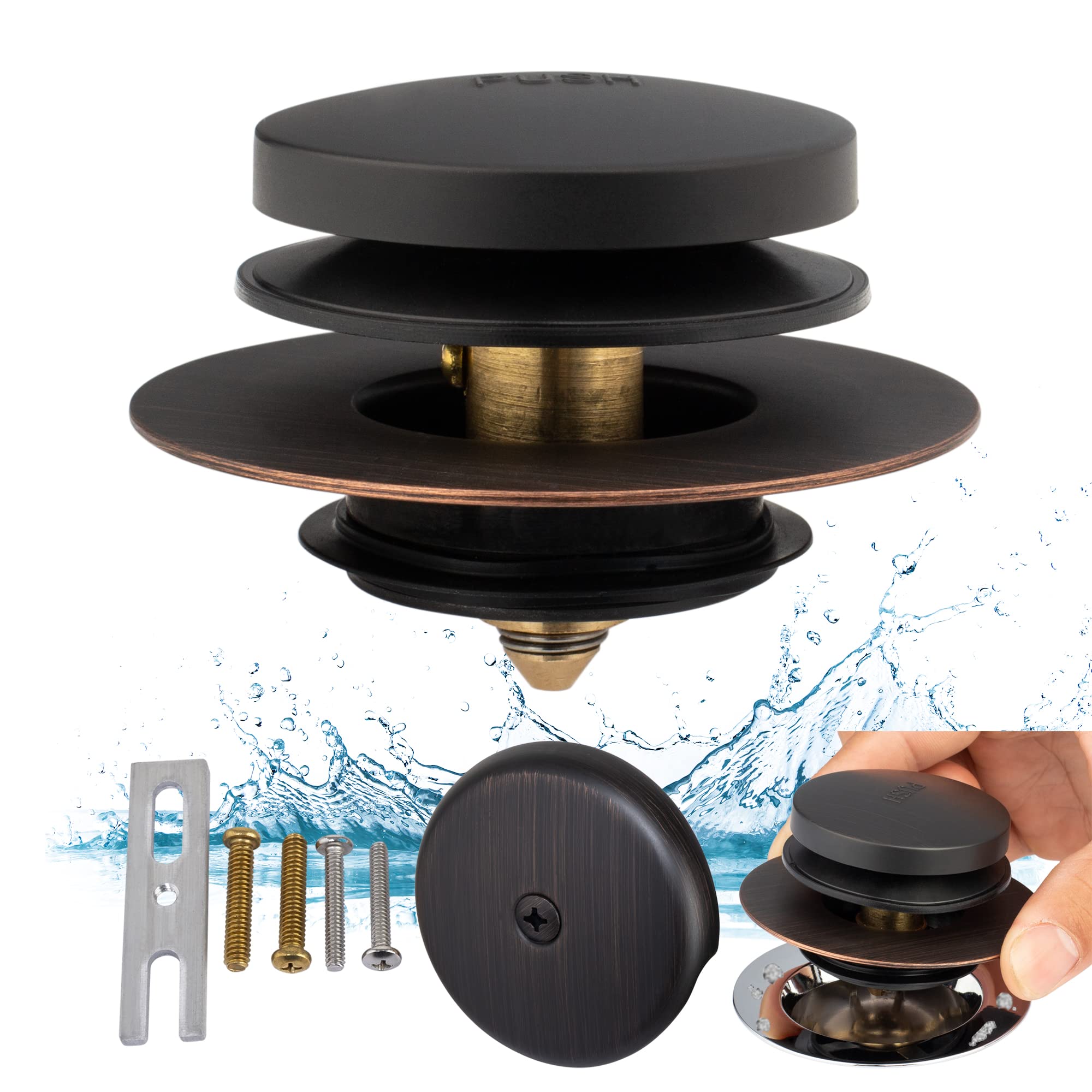 Snapklik.com : Bronze Universal Tub Drain Tip Toe Tub Conversion Kit