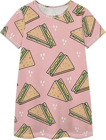 Girls Summer Dress Cotton Short Sleeve Toddler Girl Princess Dresses Kids Casual Daily Wear 2-8 Years