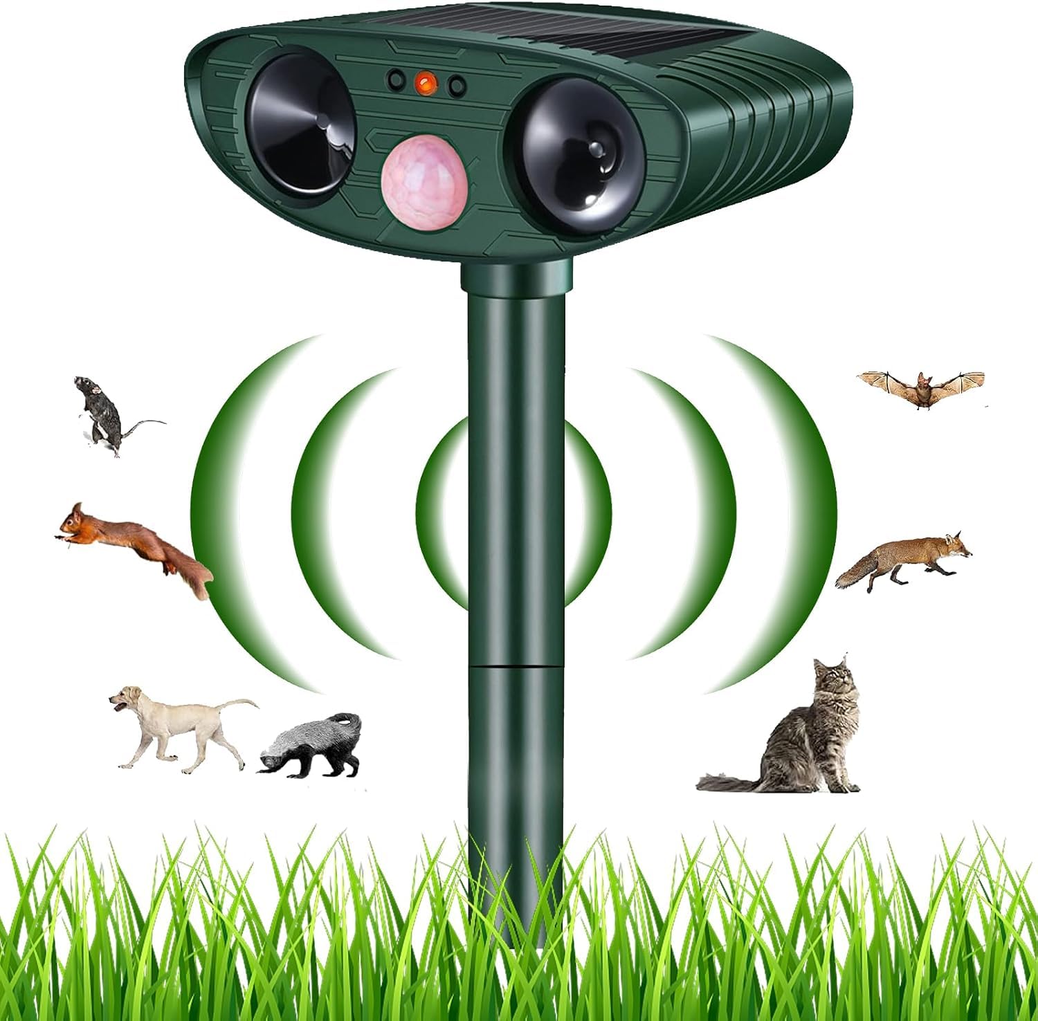 Répulsif Chat Ultrason, Répulsif Chat Exterieur, Répulsif pour Chats Solaire, répulsif à ultrasons avec Détecteur de Mouvement pour Anti Chats Chiens Souris Ratons Renards Oiseaux Rats