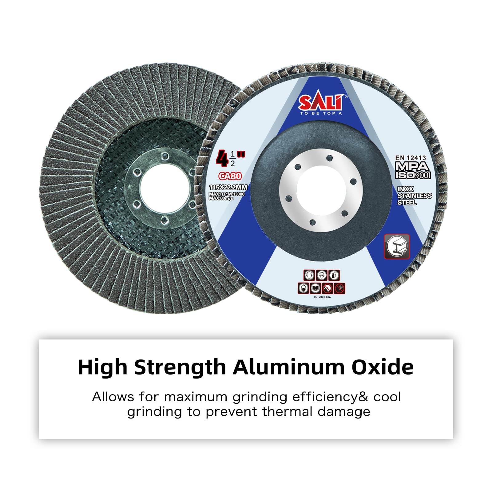 Sali 24 Pack Flap Discs - 80 Grit for Angle Grinders -7