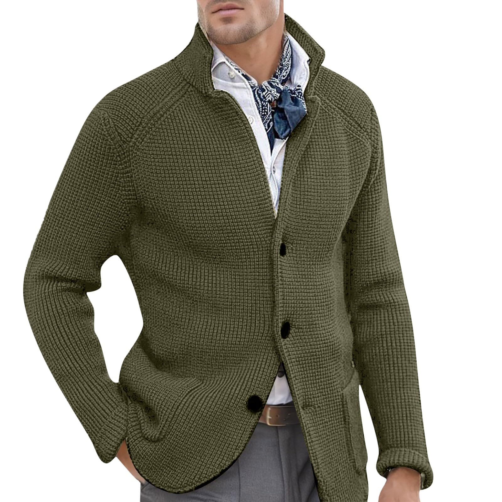 Suéter de punto con botones elegante cárdigan de punto premium texturizado y ajustado 6