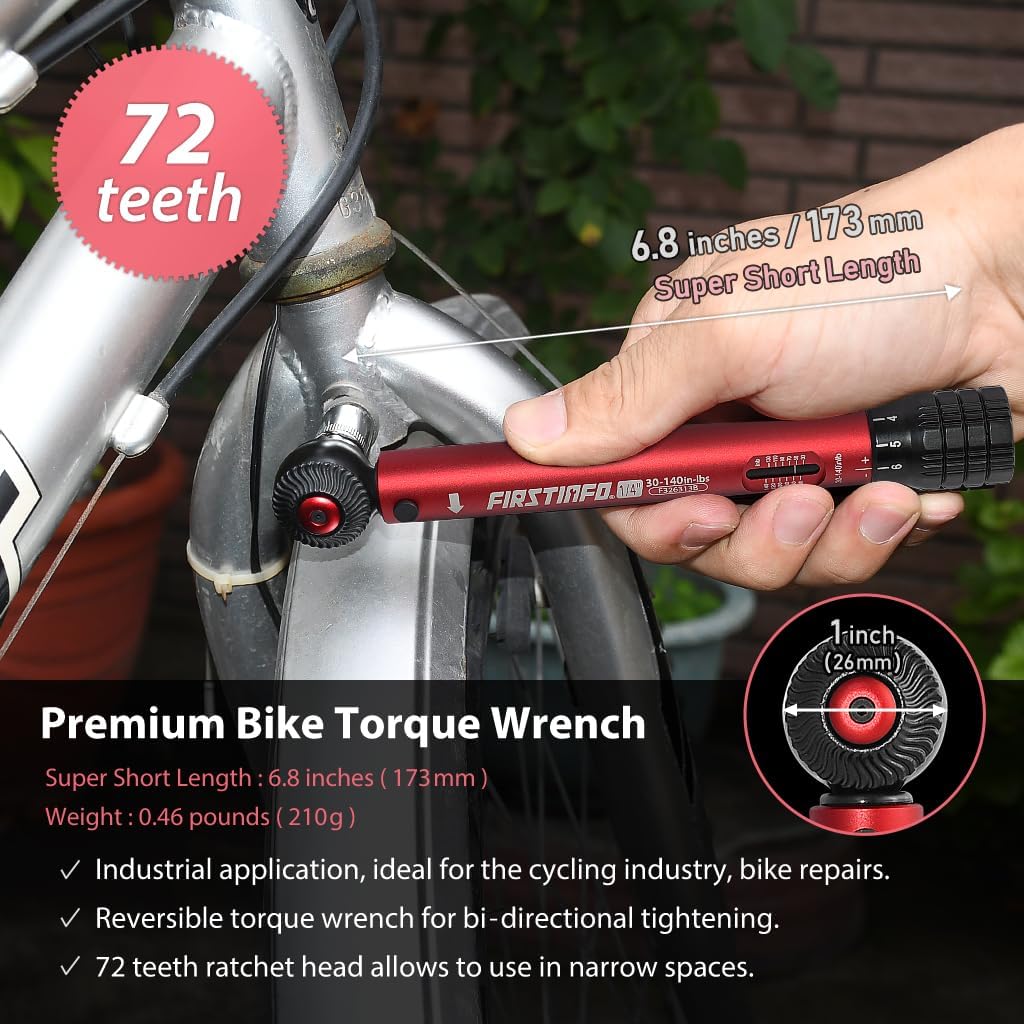 FIRSTINFO Taiwan 1/4 in. Drive Mini Torque Wrench Set, 30-140 in. lbs. with 72-Tooth Gear, Includes 20-Piece Bits, F326363B